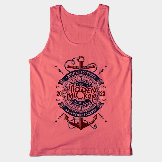 HMS Two-Anchor Nautical 2023 Edition T-Shirt (Navy & Maroon) Front & Back T-Shirt T-Shirt Tank Top by hiddenmickeysociety